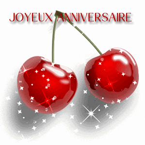 Gif animé joyeux anniversaire cerises